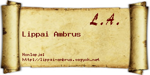 Lippai Ambrus névjegykártya
